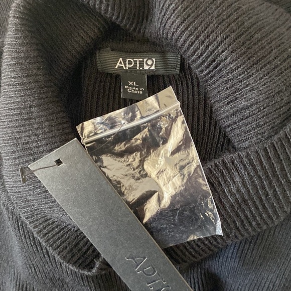 Apt.9 Turtleneck Sleeveless  Lace Hem Knit Sweater Mini Dress - Picture 4 of 6